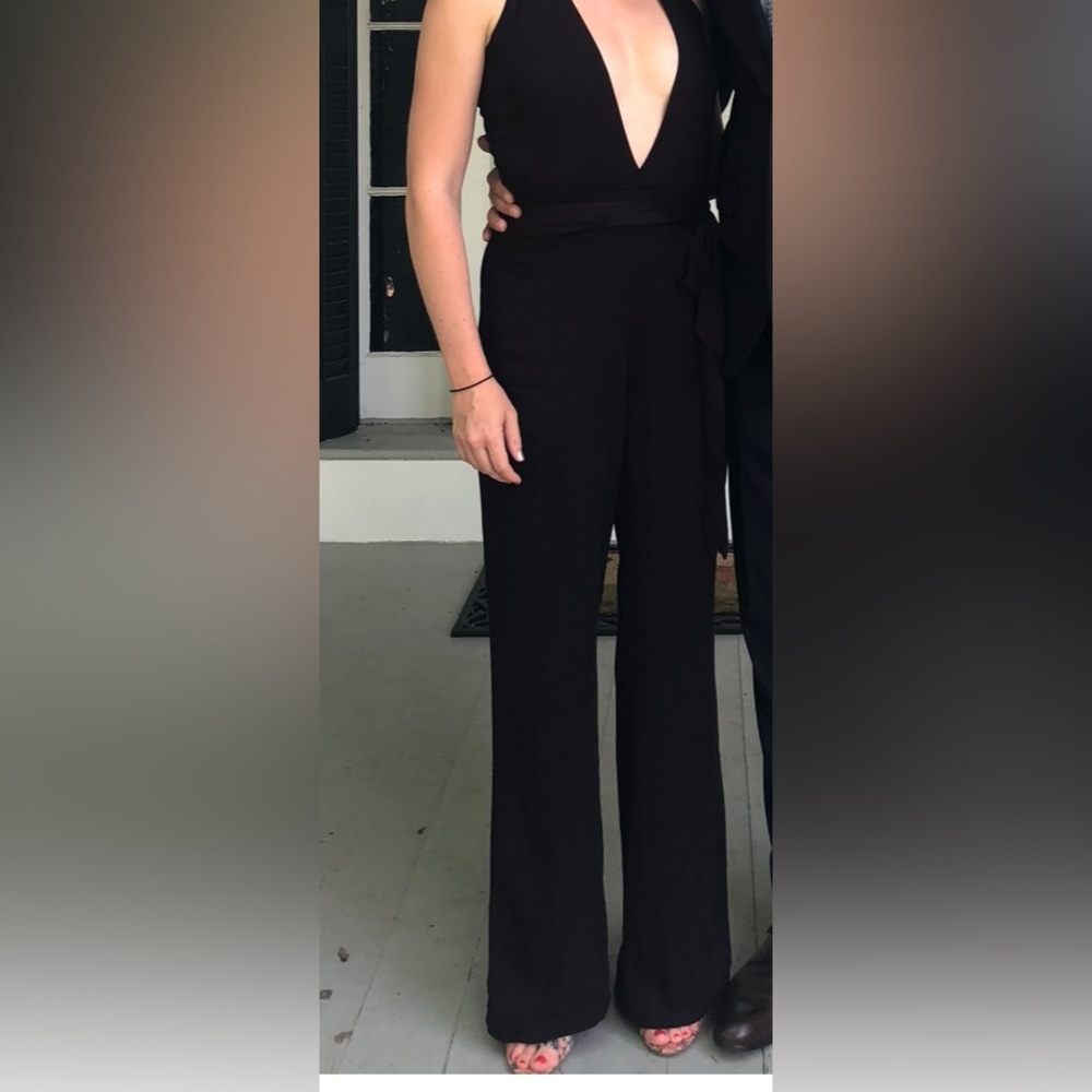 Mickey & Jenny Plunge Neck black Jumpsuit - xs